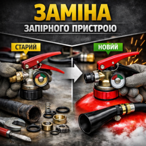 Заміна запірного пристрою вогнегасника вп