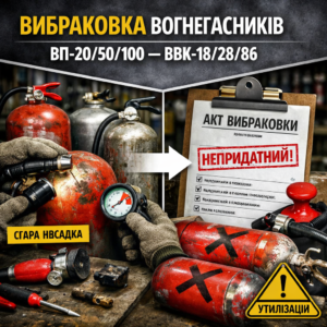 Вибраковка порошкових та вуглекислотних вогнегасників