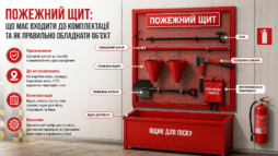 Пожежний щит: комплектація та обладнання для пожежної безпеки об’єкта